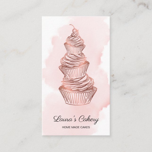 Carte De Visite Cakes & Sweets Cupcake Accueil Boulangerie Laisser (Devant)