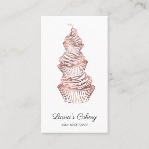 Carte De Visite Cakes & Sweets Cupcake Accueil Boulangerie Laisser