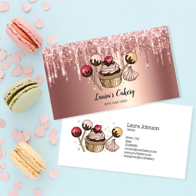 Carte De Visite Cakes & Sweets Cupcake Accueil Boulangerie Laisser (Créateur téléchargé)