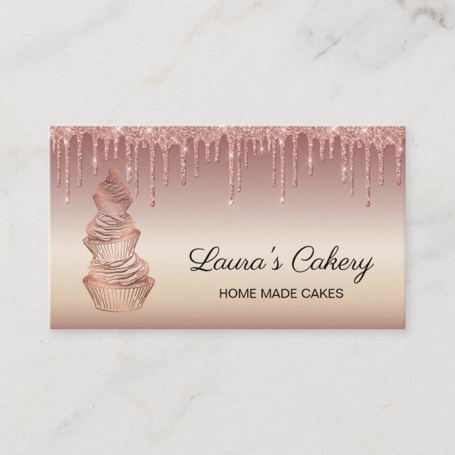 Carte De Visite Cakes & Sweets Cupcake Accueil Boulangerie Laisser (Devant)