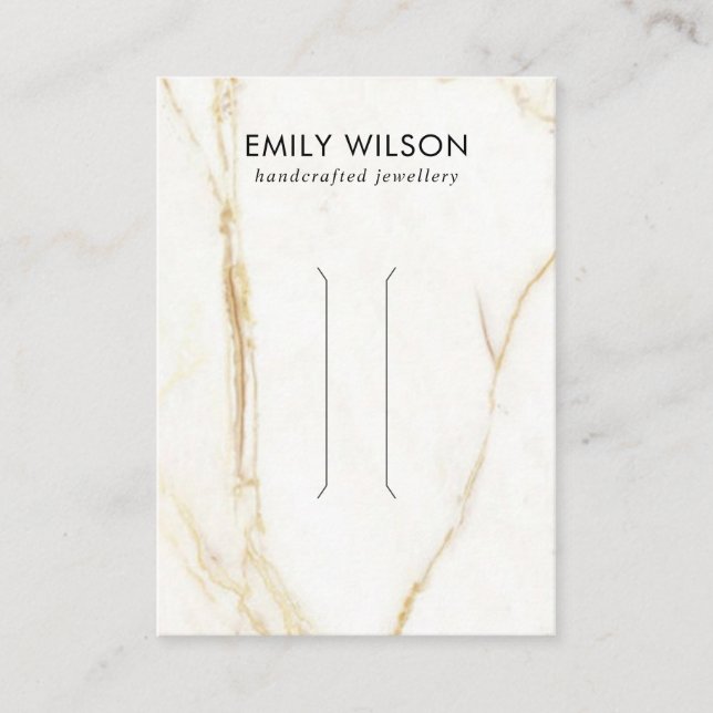 CARTE DE VISITE CALACATTA D'OR TEXTURE MARBRE ÉCRAN CLIP CHEVEUX (Devant)