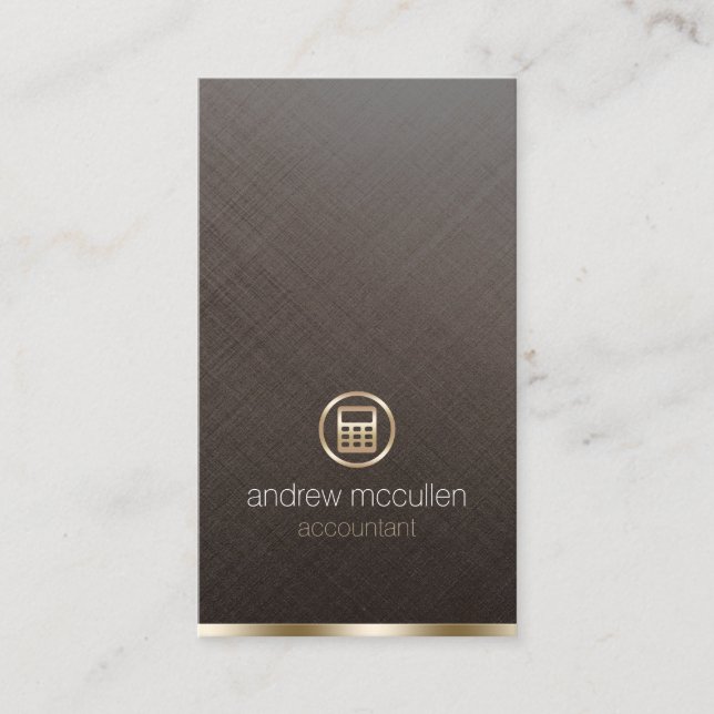 Carte De Visite Calculateur d'or comptable Brossé Metal Finance (Devant)