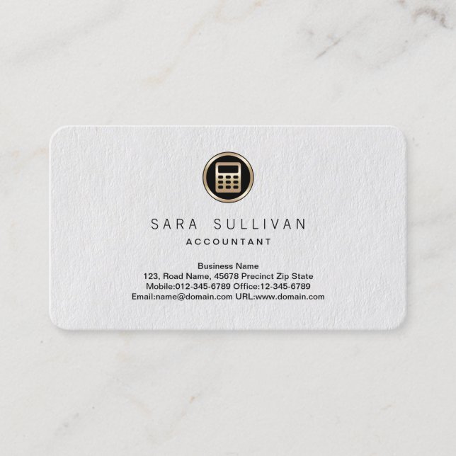 Carte De Visite Calculatrice Icon Comptable Premium BusinessCard (Devant)