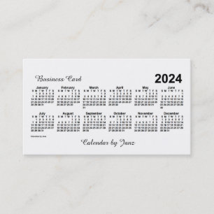 Carte De Visite Calendrier blanc 2024 par Janz