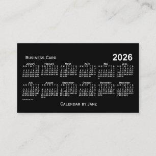 Carte De Visite Calendrier blanc Neon 2026 par Janz