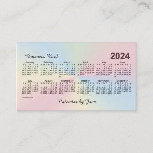 Carte De Visite Calendrier des nuages arc-en-ciel 2024 par Janz