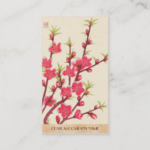 Carte De Visite Calendrier floral de Kawarazaki Shodo de cerise du