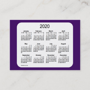 Carte De Visite Calendrier mauve 2020 par Janz