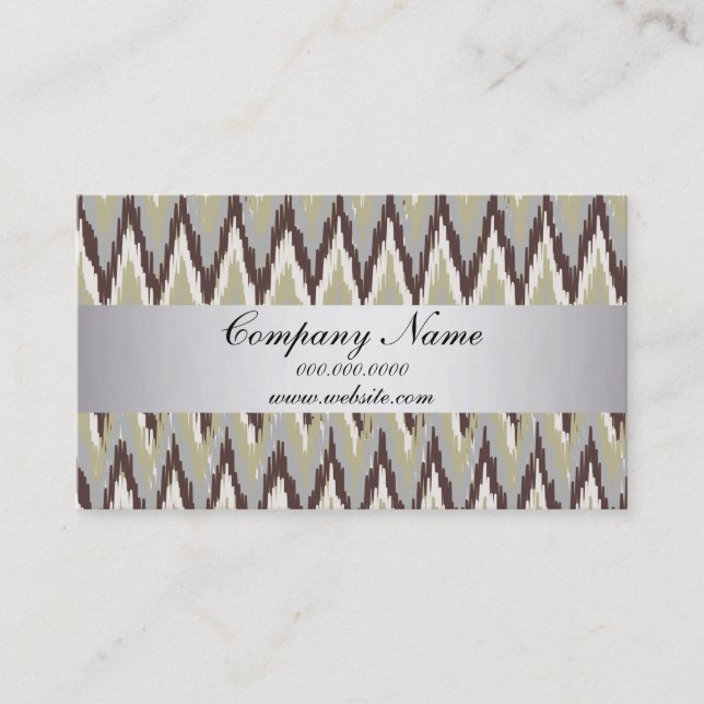 Carte De Visite Calendrier Sage TribaI Ikat ZigZag Pocket 2019 (Devant)