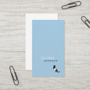 Carte De Visite Calice bleu Calico Cloud Chat Minimal