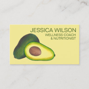 Carte De Visite California Avocado Végétarien Végétarien Chef Nutr