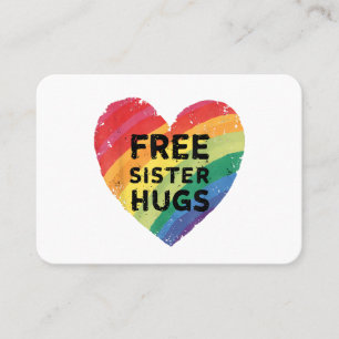 Carte De Visite Câlins de sœur gratuits LGBT Gay Lesbienne Mois de