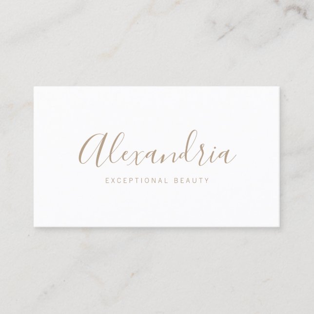 Carte De Visite Calliage de script manuscrit blanc simple (Devant)