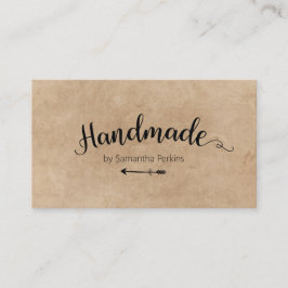 Carte De Visite Calligraphie à flèche rustique papier artisanal Kr