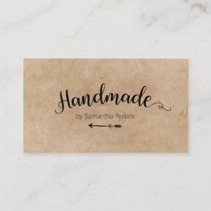 Carte De Visite Calligraphie à flèche rustique papier artisanal Kr
