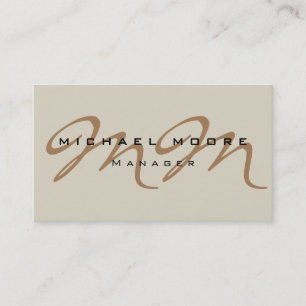 Carte De Visite Calligraphie classique Monogramme Pastel Couleur