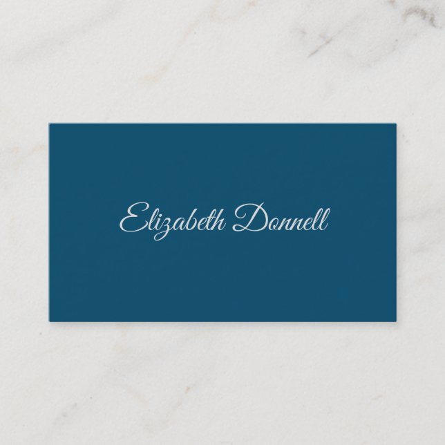 Carte De Visite Calligraphie Elegant Ocean Blue (Devant)