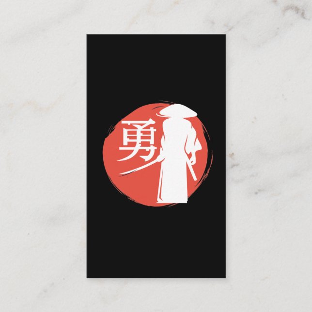 Carte De Visite Calligraphie japonaise Japon-Samouraï combattant (Devant)