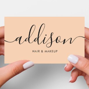 Carte De Visite Calligraphie minimaliste pêche douce féminine mode