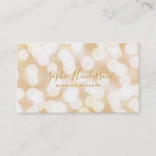 Carte De Visite Calligraphie moderne et tendance Champagne Bokeh L