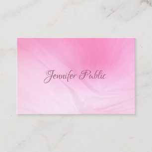 Carte De Visite Calligraphie moderne Nom Élégant Modèle rose