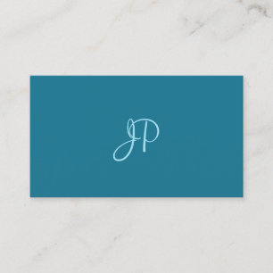 Carte De Visite Calligraphie moderne Script Turquoise Plain tendan