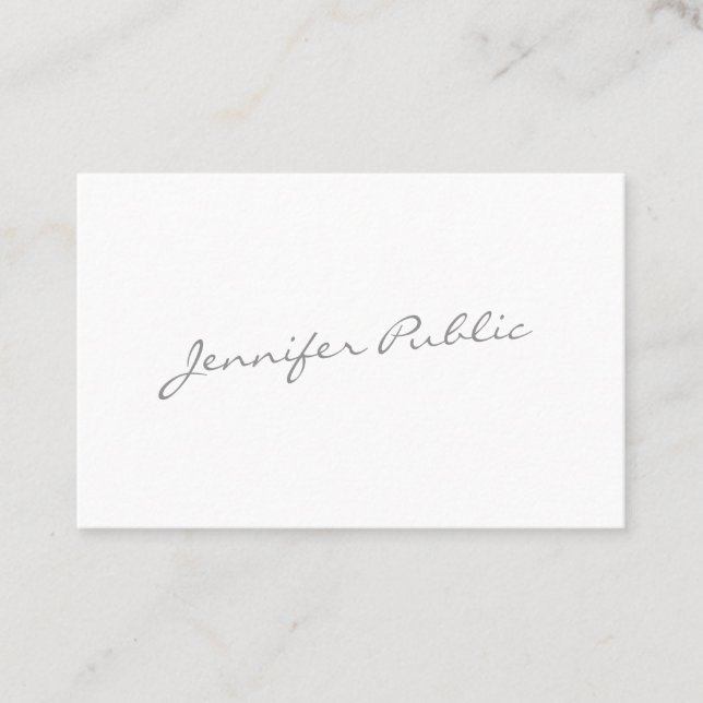 Carte De Visite Calligraphie Script Moderne Élégant Simple tendanc (Devant)