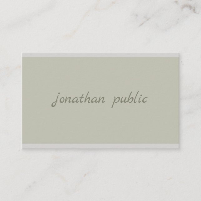 Carte De Visite Calligraphie Script Simple Modèle Moderne Élégant (Devant)
