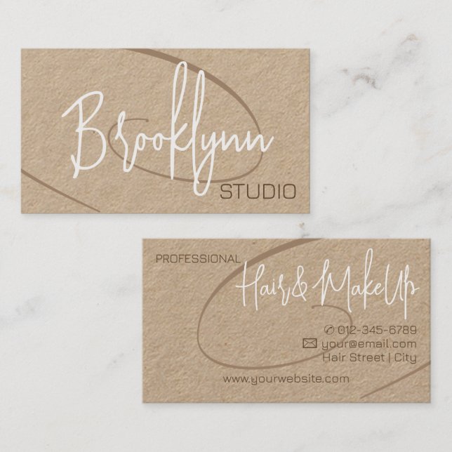 Carte De Visite Calligraphie Signature Professional Coiffure Studi (Devant / Derrière)