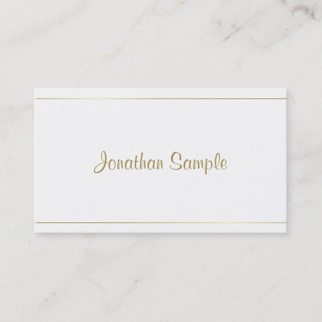 Carte De Visite Calligraphie tendance Gold Script Glamor Luxe Desi (Devant)