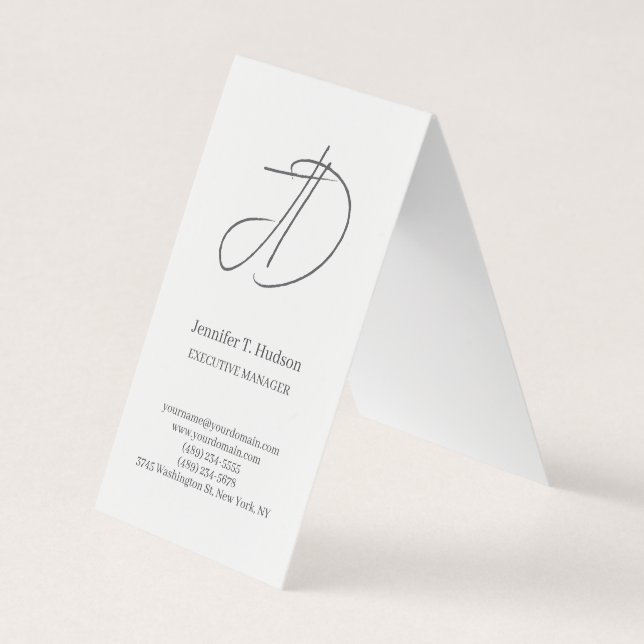 Carte De Visite Calligraphie tendance monogramme de script classiq (Devant)