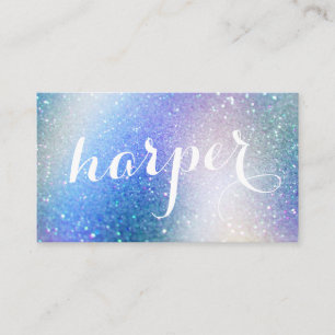 Carte De Visite Calligraphie Unicorn Parties scintillant Iridescen