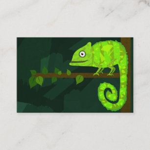 Carte De Visite Caméléon mignon vert