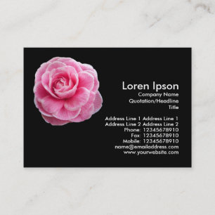 Carte De Visite Camelia rose 2 - Noir