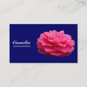 Carte De Visite Camélie Rouge - Bleu de la Marine 000066