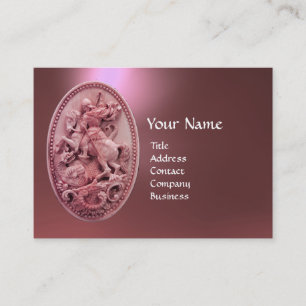 CARTE DE VISITE CAMEO ANTIQUE / SAINT GEORGE AVEC MONOGRAPHIE DRAG