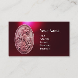 CARTE DE VISITE CAMEO ANTIQUE / SAINT GEORGE AVEC MONOGRAPHIE DRAG