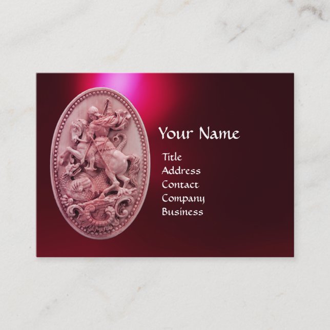 CARTE DE VISITE CAMEO ANTIQUE / SAINT GEORGE AVEC MONOGRAPHIE DRAG (Devant)