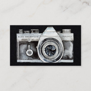 Carte De Visite Caméra aquarelle Photographe professionnel Busine