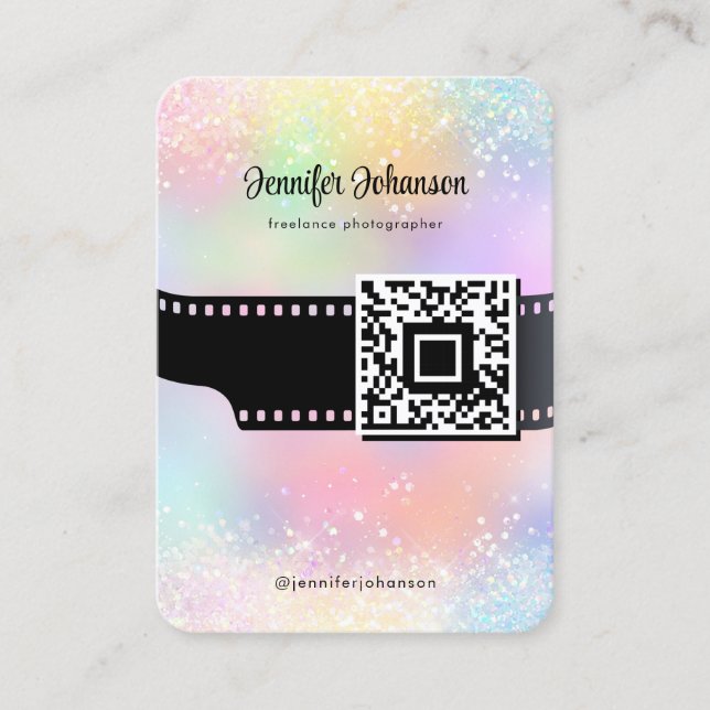 Carte De Visite Caméra de tournage à Parties scintillant étincelan (Devant)