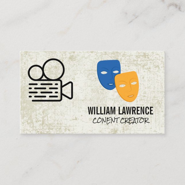 Carte De Visite Caméra | Masques de théâtre dramatique | Acteur (Devant)
