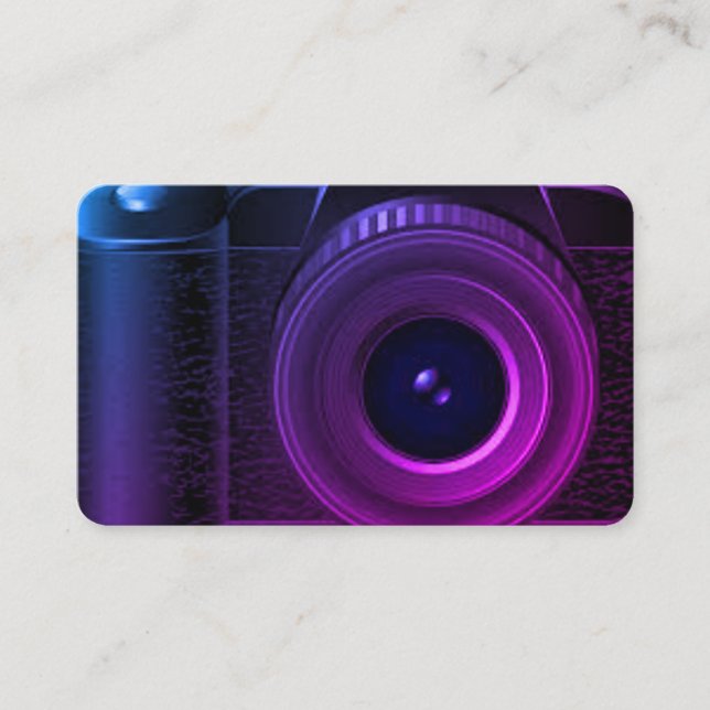 Carte De Visite Caméra photographe noir et violet (Devant)