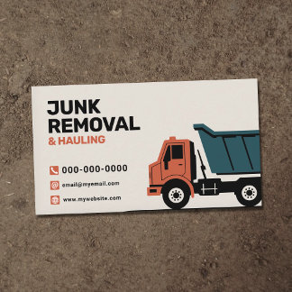 Carte De Visite Camion à benne - Enlèvement de déchets & Transport