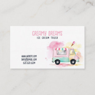 Carte De Visite Camion à glace couleur blanc