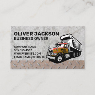 Carte De Visite Camion   Acier de béton   Camion de vidange