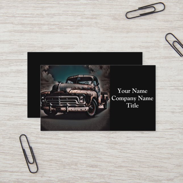 Carte De Visite Camion Antique - Un classique intemporel (Devant/Arrière en situation)