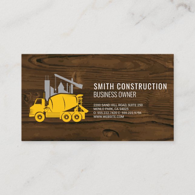 Carte De Visite Camion ciment | Développement immobilier | Constru (Devant)