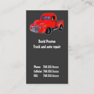 Carte De Visite Camion d'Américain de réparation d'automobile