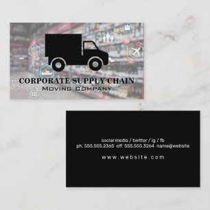 Carte De Visite Camion d'approvisionnement   Réseau logistique