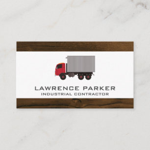 Carte De Visite Camion de construction   Découpe en bois